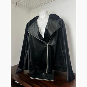 LC Lauren Conrad Black Velour Moto Jacket — Women’s Plus 4X, NWOT